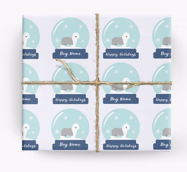 Personalised 'Snow Globe' Christmas Wrapping Paper with your {breedFullName} Icon